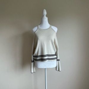 Anthropologie Knitted & Knotted Womens Top Shirt Blouse Cream XS